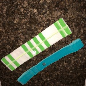 2 Lulu Lemon Blue and Green Headbands